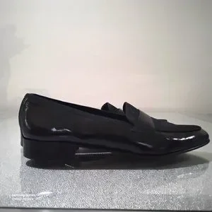 Salvatore Ferragamo Black Leather & Velvety Material Loafers 10.5 M Preowned Ferragamo - Lapo Black Velvet Loafer | Mitchell Stores main image 4